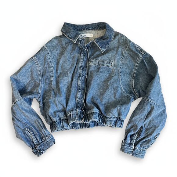 Zara Jackets & Blazers - Zara Jean Jacket Oversized, Drop Shoulder Size Large Front Chest Pocket Heavy